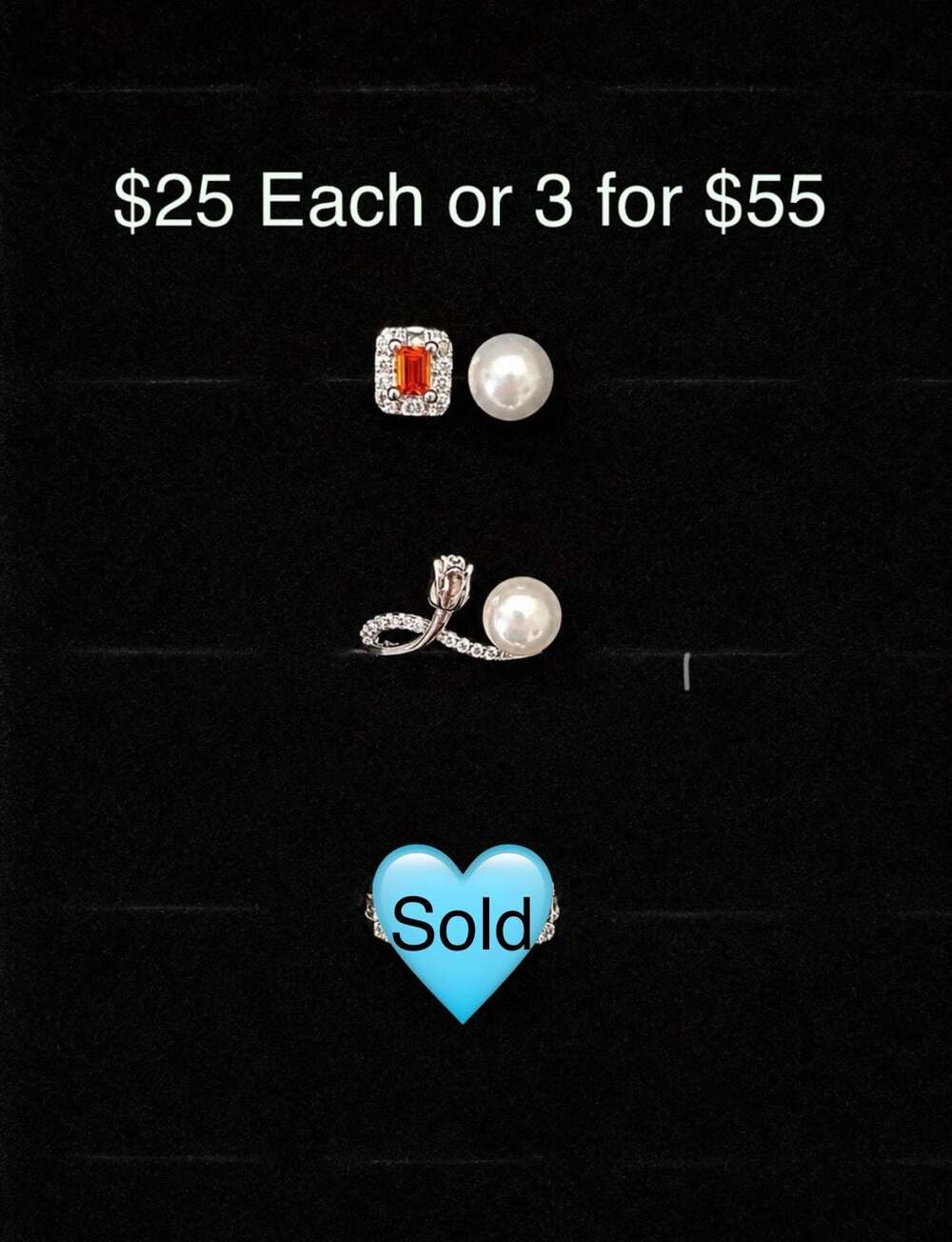 Genuine Pearl Rings in Sterling Silver